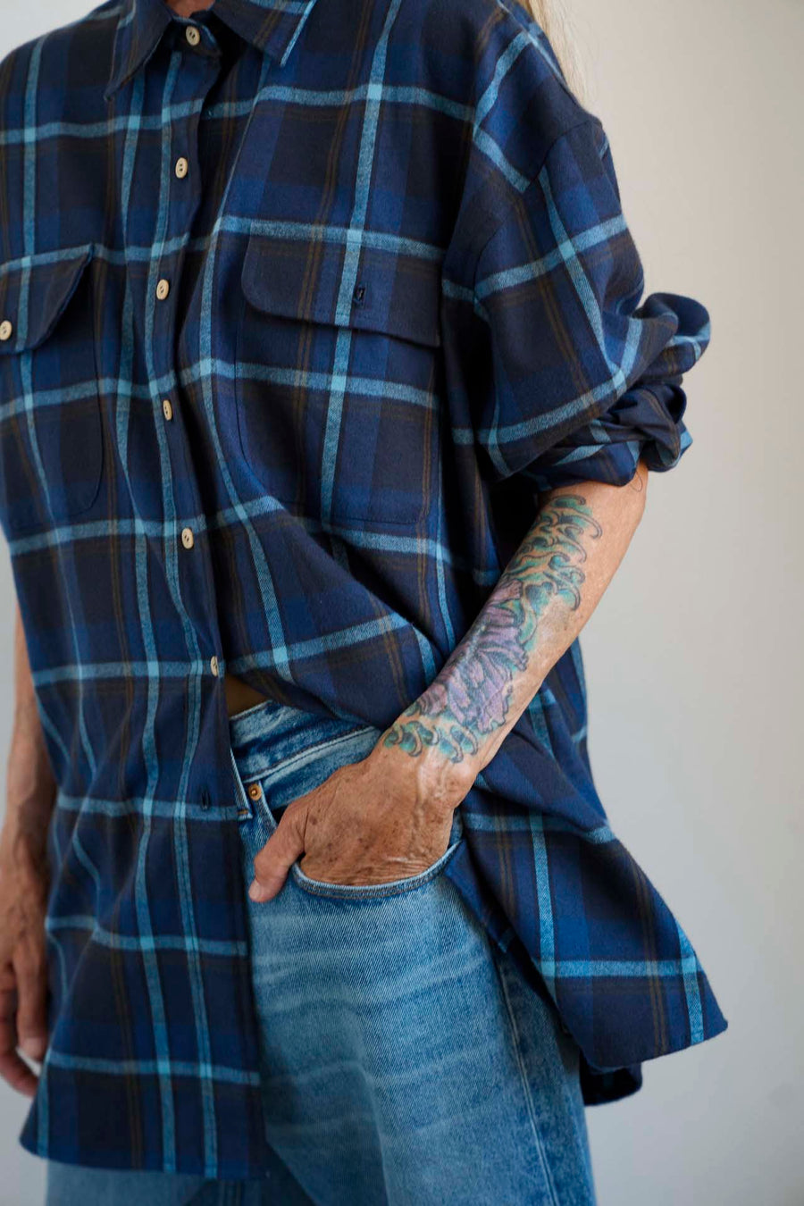 Jamie Haller Big Shirt in Blue Flannel