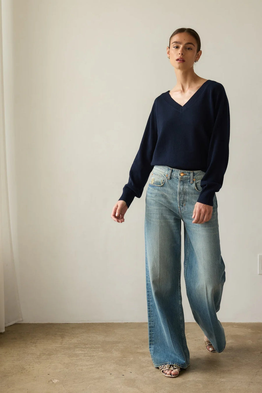 Jamie Haller Lax Wide Jeans in Worn Indigo
