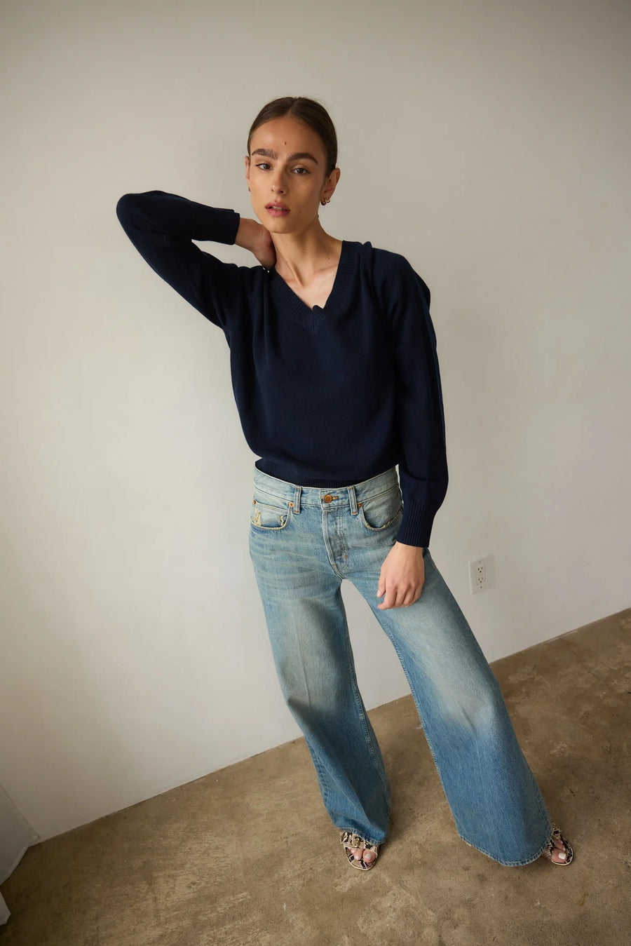 Jamie Haller Lax Wide Jeans in Worn Indigo