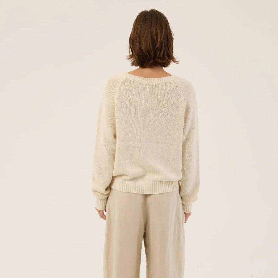 Jamie Haller V Fave Sweater in Ecru