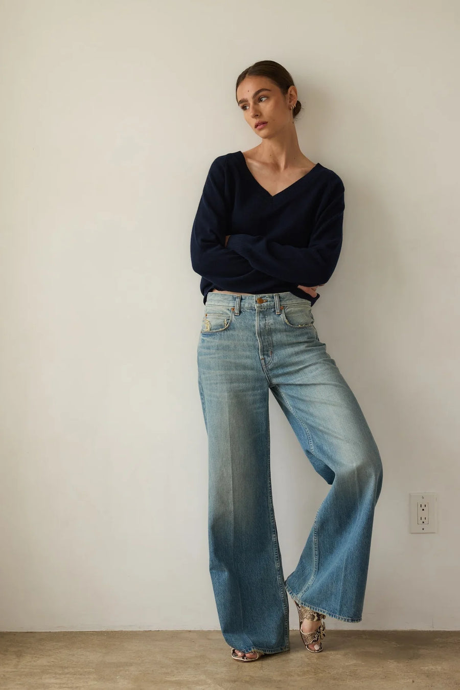 Jamie Haller Lax Wide Jeans in Worn Indigo
