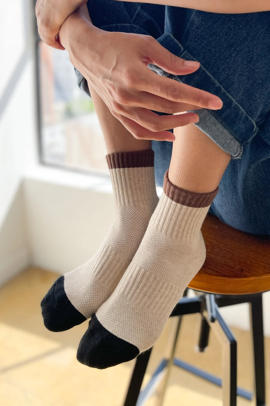 Le Bon Color Block Girlfriend Socks