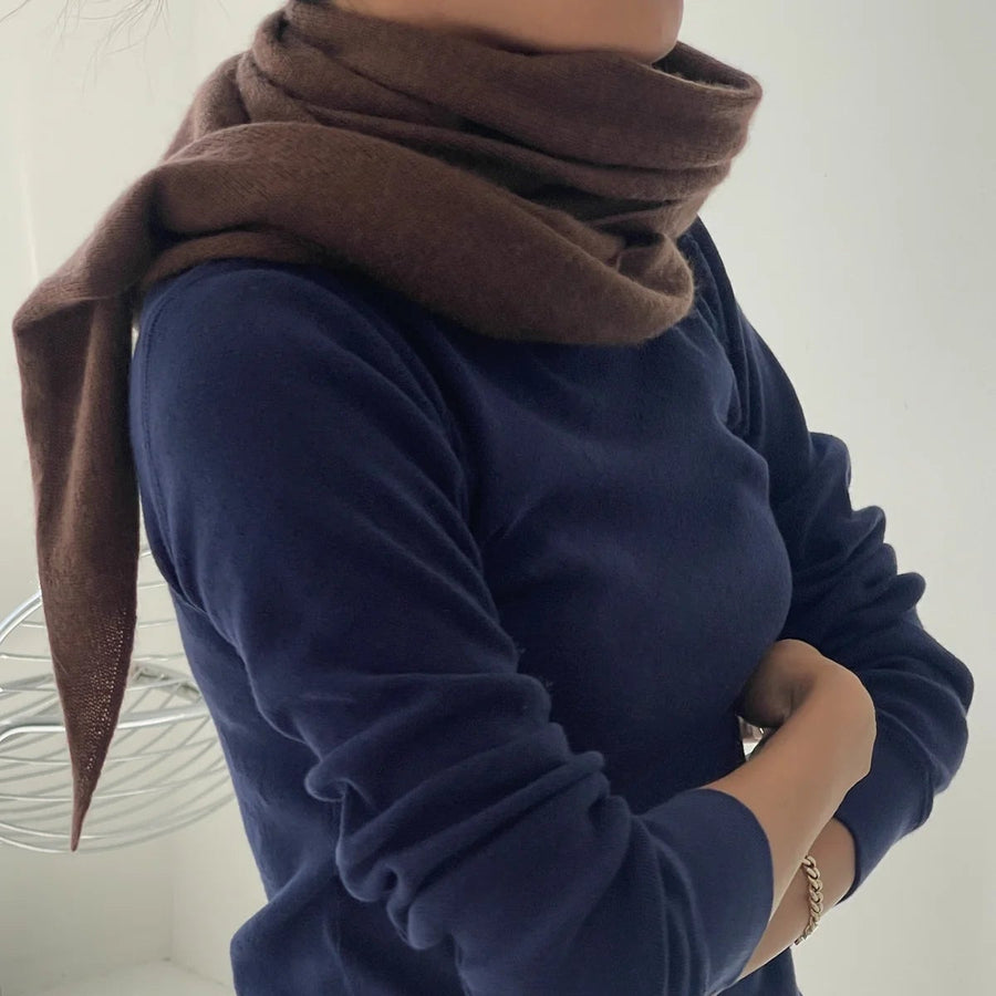 le bon cashmere shawl mocha