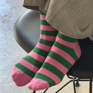 le bon wide stripe pink green
