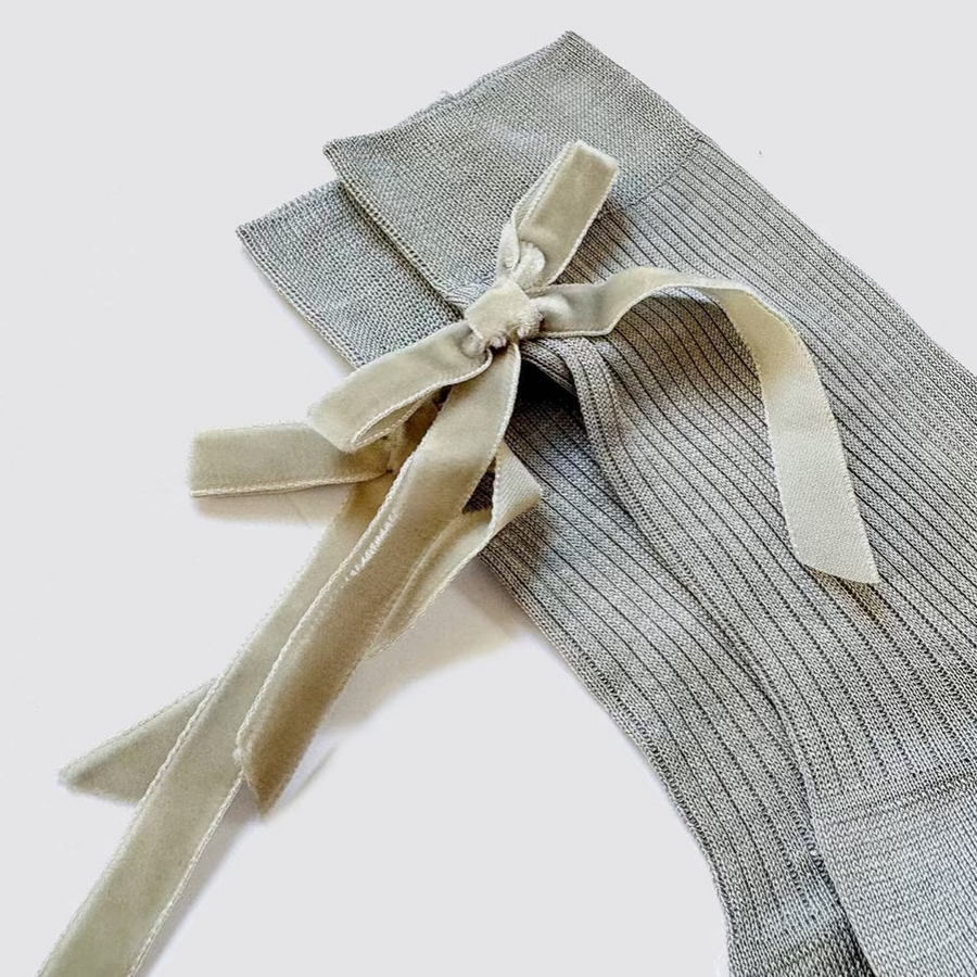 Maria La Rosa Velvet Bow Sock