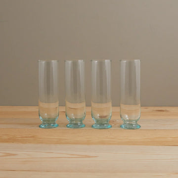Recycled Glass Footed Champagne