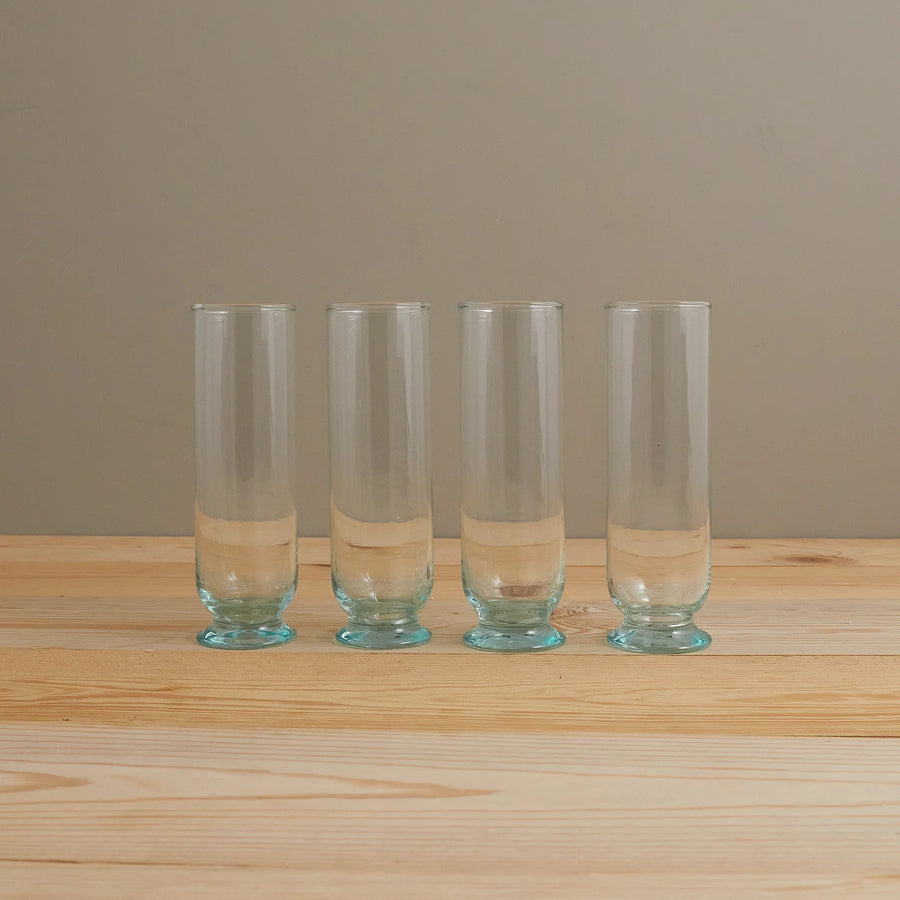 Recycled Glass Footed Champagne