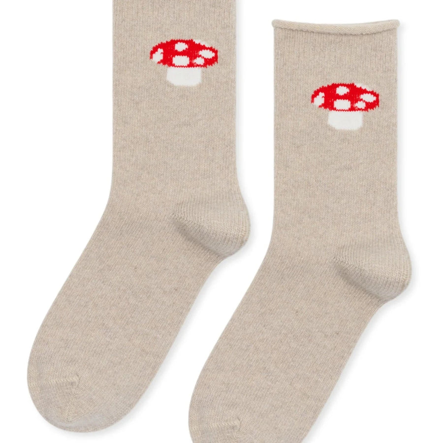 Red Cap Cashmere Crew Socks