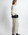 Cable Sweater in Ivory/Carbon