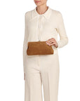 Il Bisonte Suede Clutch in Gianduia