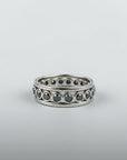 vintage 18k white gold black diamond ring
