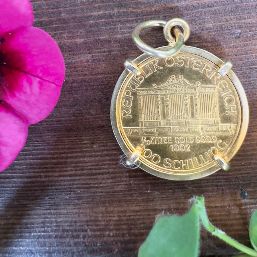 Vintage Austrian Philharmonic Gold Coin Charm