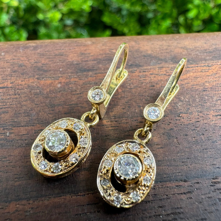 Vintage Drop Diamond Earrings