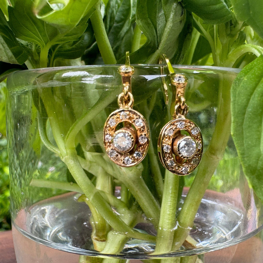 Vintage Drop Diamond Earrings