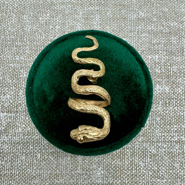 Vintage Gold Coiled Snake Single Earring