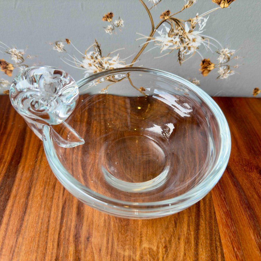 vintage handblown glass shell bowl