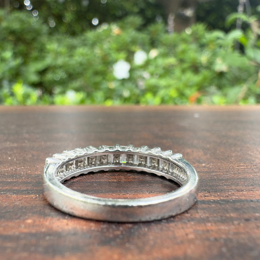 vintage platinum baguette diamond ring