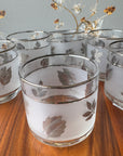 vintage silver leaf frosted glasses