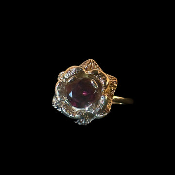 vintage almandine rose and garnet ring