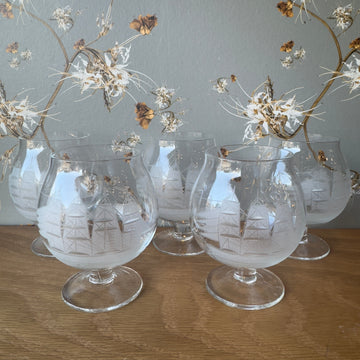 vintage clipper ship glasses