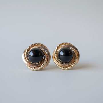 vintage onyx earrings