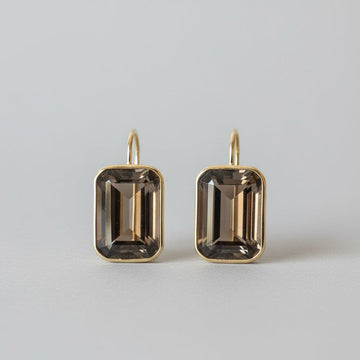 vintage smoky quartz earrings
