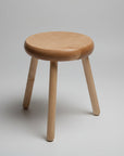 white cherry wood 3 legged stool